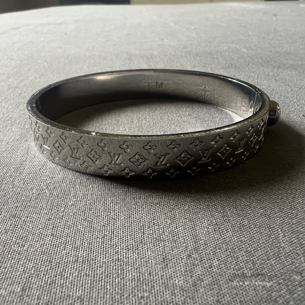 Louis Vuitton Silver Textured Bracelet